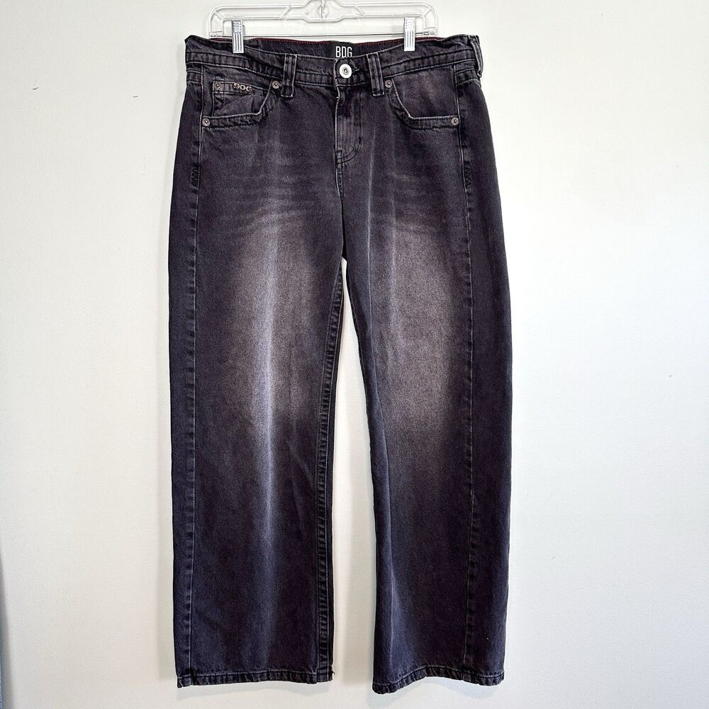 Urban Outfitters BDG Baggy Black Wide Leg Jeans Womens 32W Grunge Skater Cotton